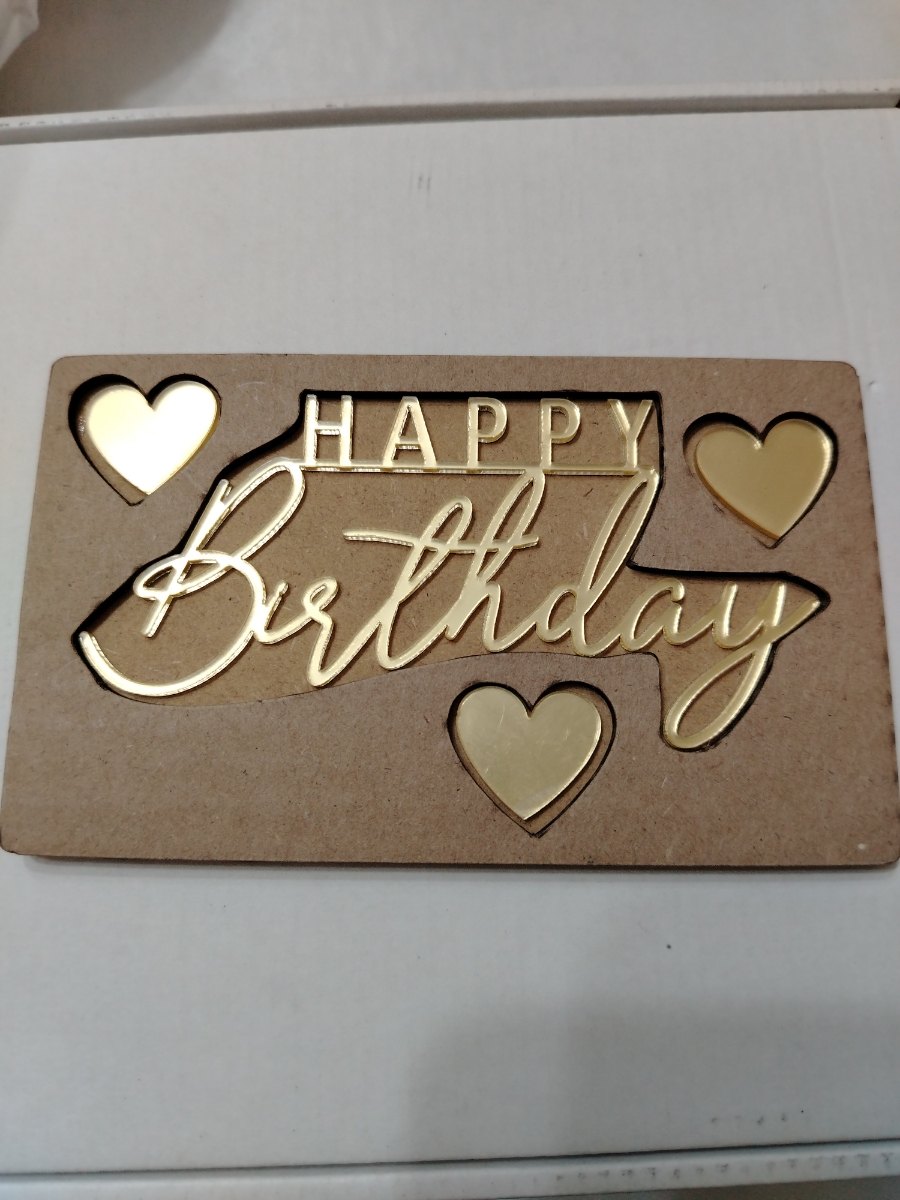 Топпер «Happy Birthday 1шт + 3шт сердечки», Зеркальное золото, 120×60 мм — фото 18