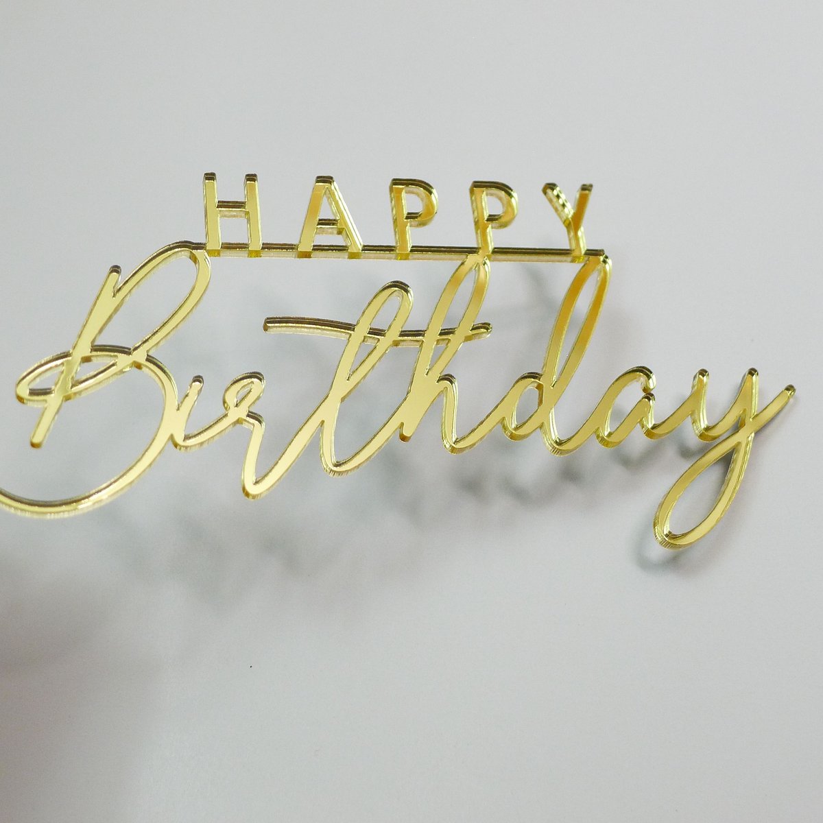 Топпер «Happy Birthday 1шт + 3шт сердечки», Зеркальное золото, 120×60 мм — фото 12